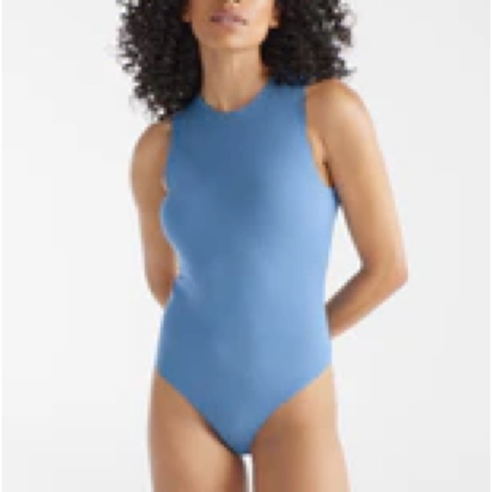 Knix microrib modal Blue Sleeveless Bodysuit